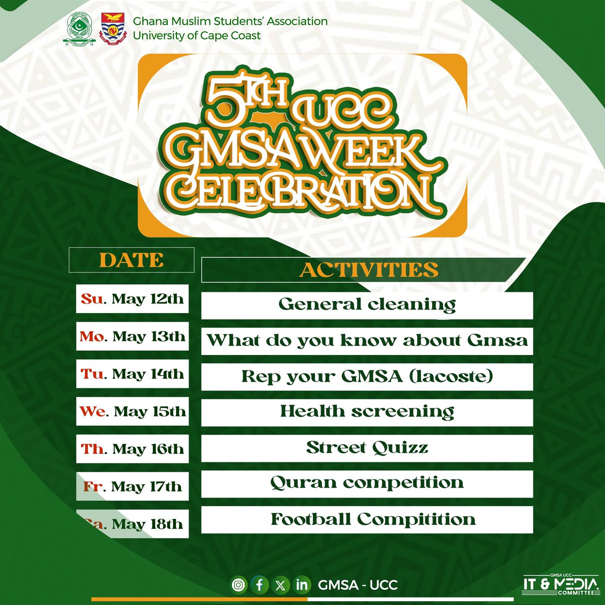 GMSAUCCOFFICIAL's tweet photo. #interhalls Quran competition 🔥 https://t.co/Zdbl6Q3cIO