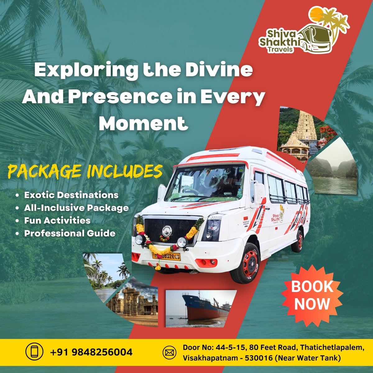 shiva_car23246's tweet image. 🕉️ Shiva Shakthi Travels

Exploring the Divine &amp;amp; Presence in Every Moment 🌄✨

🧭 PACKAGE INCLUDES:
✅ Exotic Destinations 🌍
✅ All-Inclusive Package 🧳
✅ Fun Activities 🎉
✅ Professional Guide 🧑‍💼

📞 BOOK NOW: +91 9848256004

#ShivaShakthiTravels #DivineTravel #VizagTravels