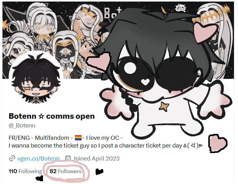 Thank you everyone we are almost 100 it's so cool !! love you all ✨🖤🎉
#artmoots #smallartist #digitalart