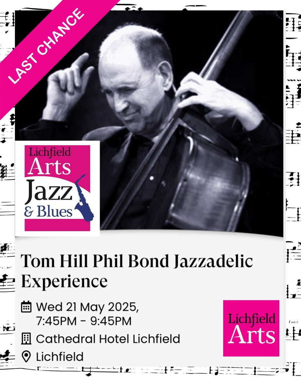 ⏰ FINAL REMINDER: Only a Few Days Left to Book! ⏰
The Tom Hill Phil Bond Jazzadelic Experience is just around the corner! Tickets are almost gone – book now at lichfieldarts.org.uk/events before it's too late!
#LichfieldJazzAndBlues #JazzadelicExperience #FinalReminder #LiveMusic