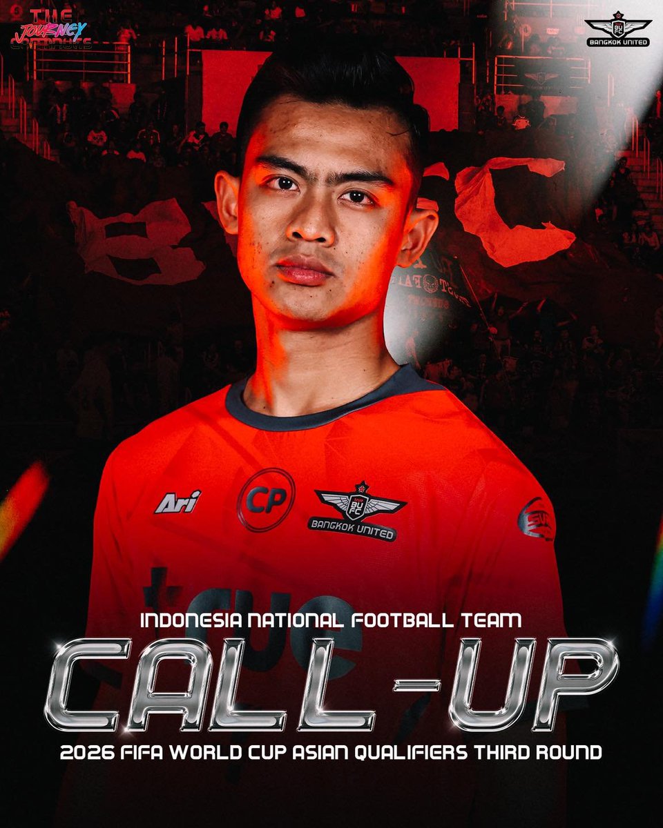 TRUEBUFC's tweet photo. ส่งกำลังใจให้ ปราตามา อาร์ฮาน 🇮🇩

ปราตามา อาร์ฮาน มีรายชื่อติดทีมชาติอินโดนีเซีย เตรียมลุยศึกฟุตบอลโลก 2026 รอบคัดเลือก โซนเอเชีย

Congratulations to Pratama Arhan, who has been called up to the Indonesia national team for the 2026 FIFA World Cup Asian Qualifiers third round. https://t.co/wKAxJgZ5wm