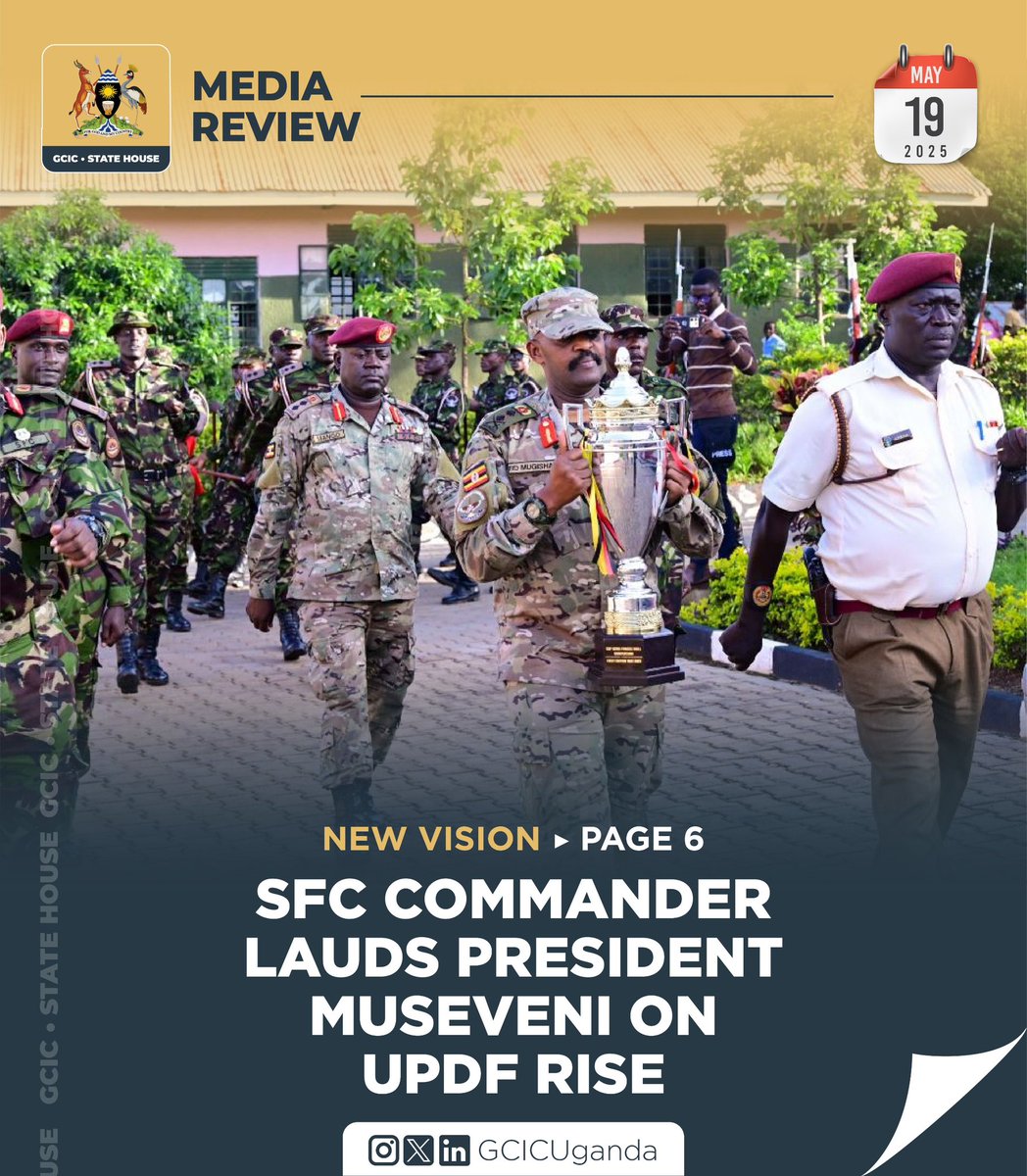 Government Citizen Interaction Centre (@gcicuganda) on Twitter photo Maj. Gen. David Mugisha, the commander of the Special Forces Command (SC), has hailed President <a href="/KagutaMuseveni/">Yoweri K Museveni</a> for his visionary leadership in professionalising the Uganda People's Defence Forces.
The transformation of UPDF into a modern, disciplined and ideologically grounded Maj. Gen. David Mugisha, the commander of the Special Forces Command (SC), has hailed President <a href="/KagutaMuseveni/">Yoweri K Museveni</a> for his visionary leadership in professionalising the Uganda People's Defence Forces.
The transformation of UPDF into a modern, disciplined and ideologically grounded