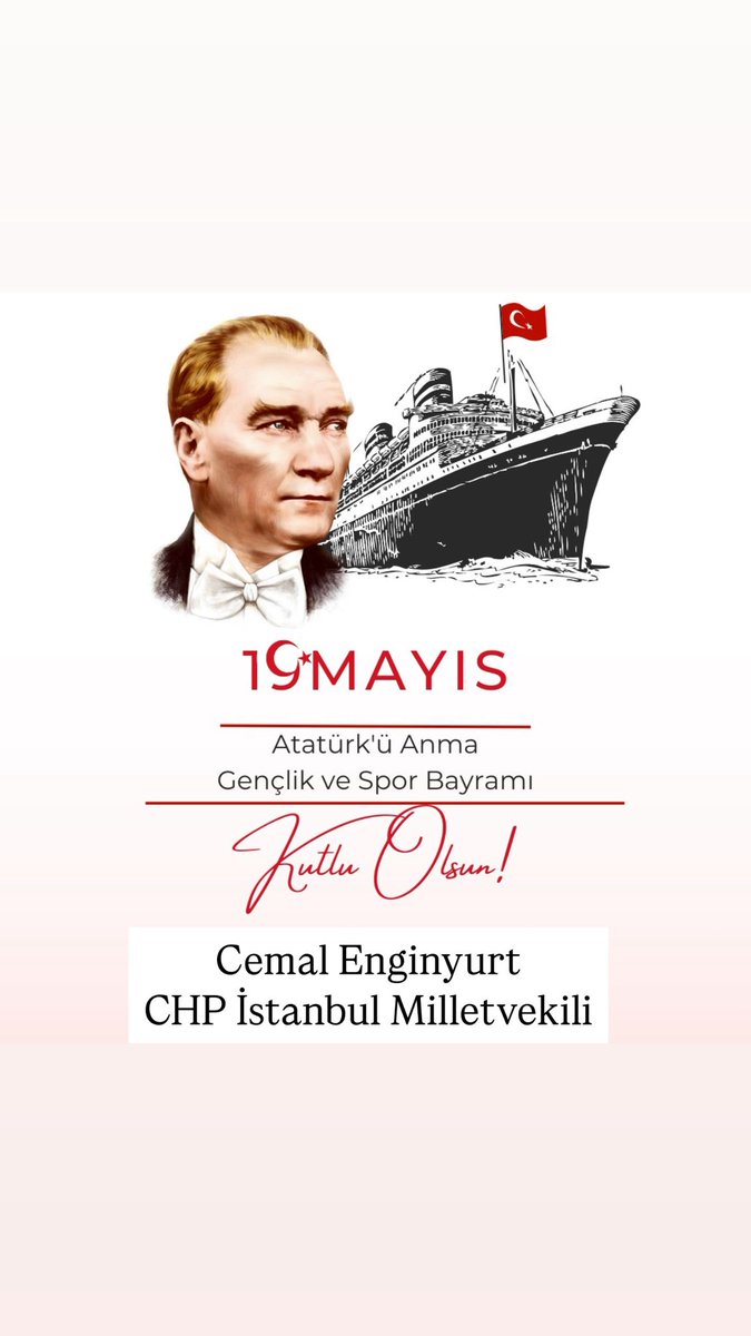 19 Mayıs 1919 da Samsun"dan doğan CESARET,Amasya'da KARAR,Erzurum'da UMUT,Sivas'da İSTİKLAL,Ankara'da CUMHURİYET olmuştur.
Varolasın Sarı saçlı mavi gözlü dev adam M.KEMAL ATATÜRK.
19 Mayıs Kutlu olsun.
