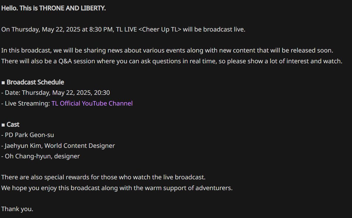 I'll be covering KR dev stream 22nd May 8:30PM KST
twitch.tv/thewhelps