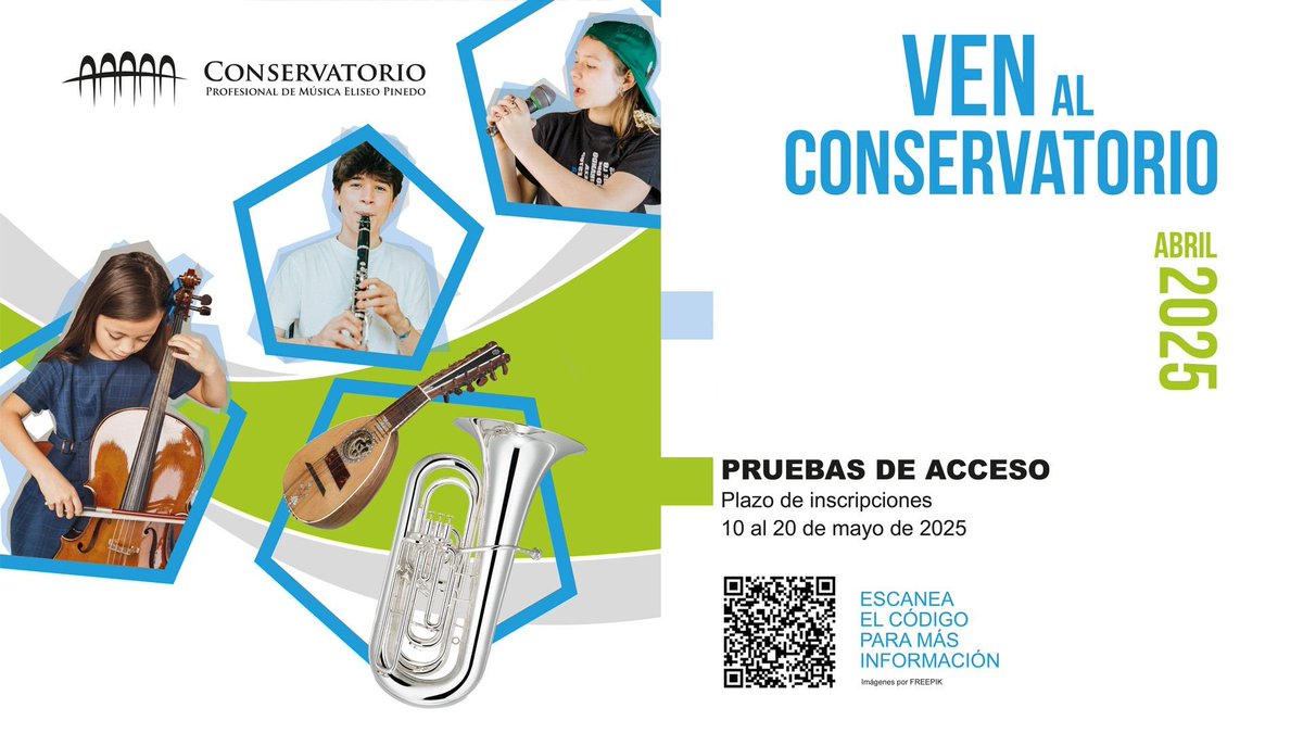 Inscripciones a las Pruebas de Acceso
¿Te gustaría estudiar en el <a href="/ConserPinedo/">Conservatorio Profesional de Música Eliseo Pinedo</a> ? 
Apúntate a las pruebas de acceso, las inscripciones son del 10 al 20 de mayo. 
Para más información visita la página web: conservatoriorioja.com/pruebas-de-acc…
<a href="/educarioja/">Educación La Rioja</a> <a href="/lariojaorg/">Gobierno de La Rioja</a>