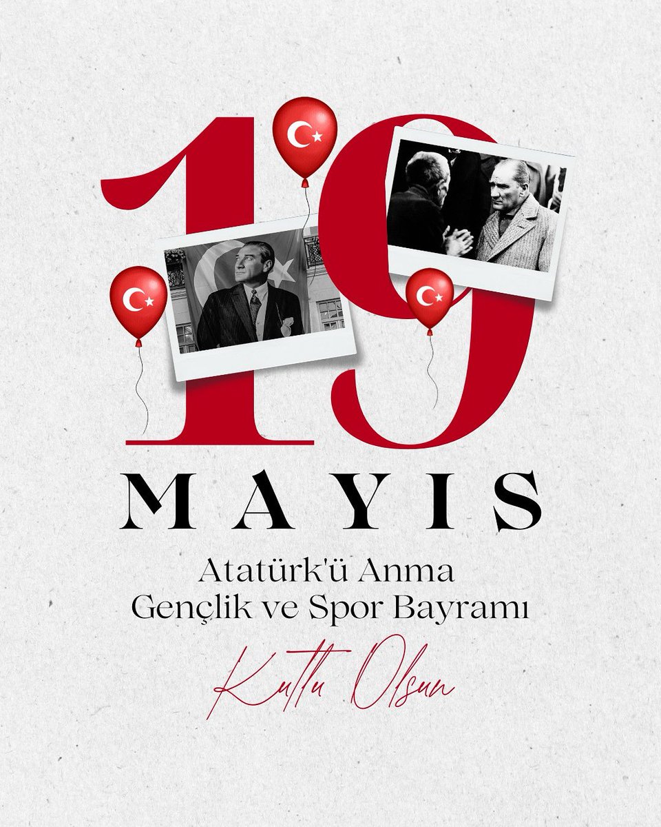 Ulu Önder Mustafa Kemal Atatürk’ün Samsun’a çıkarak Kurtuluş Mücadelesi’ni başlattığı bu anlamlı günün 105. yılında, başta gençlerimiz olmak üzere tüm milletimizin 19 Mayıs Atatürk’ü Anma, Gençlik ve Spor Bayramı’nı kutluyoruz.✨🇹🇷
