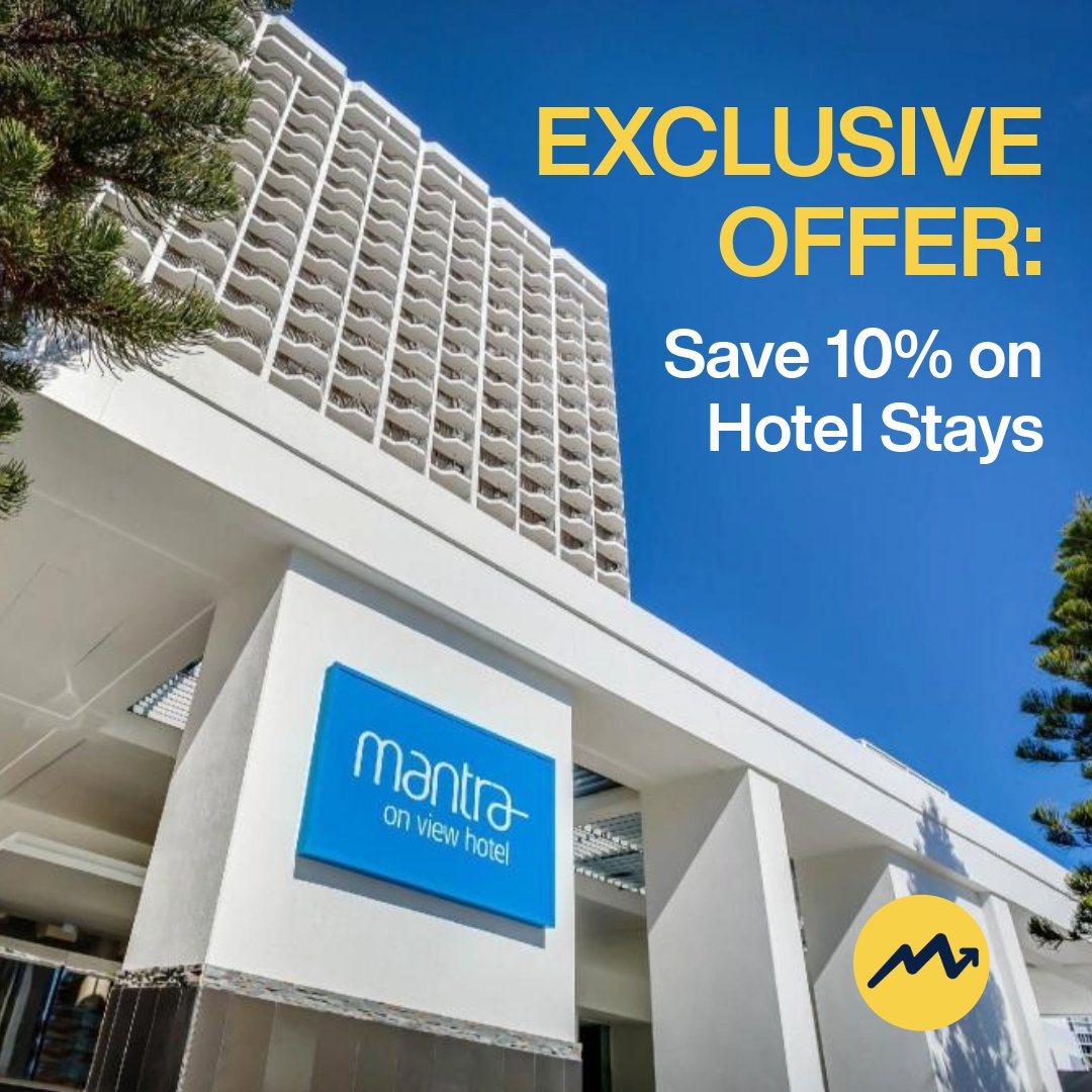 MtM_Australia's tweet photo. Attending Gold Coast Live?
Get 10% off at Mantra on View Hotel for stays on 20β21 June.
Contact the hotel & mention you're attending the Mastering the Markets event to access the discount.
Ph: (07) 5579 1060
Email: view.res2@mantra.com.au
#MasteringTheMarkets https://t.co/zAL2kuii1x