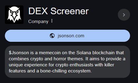 0xNeilian37's tweet image. #Jsonson
7JJZqefmRf2nrRSGE5DR8JZ8D9L8oiVXzXz4Mykipump

t.me/gmgnaibot?star…

版主来源@kyzenill

Jsonson结合了加密和恐怖主题。它旨在为加密爱好者提供具有杀手级功能和令人毛骨悚然的生态系统的独特体验