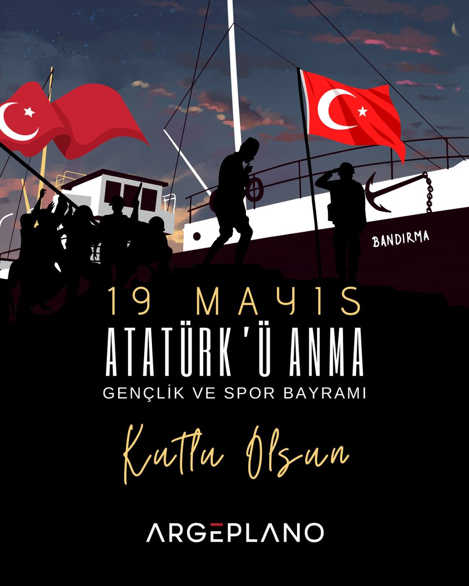 19 Mayıs Atatürk’ü Anma, Gençlik ve Spor Bayramı kutlu olsun!

#argeplano #19mayıs1919