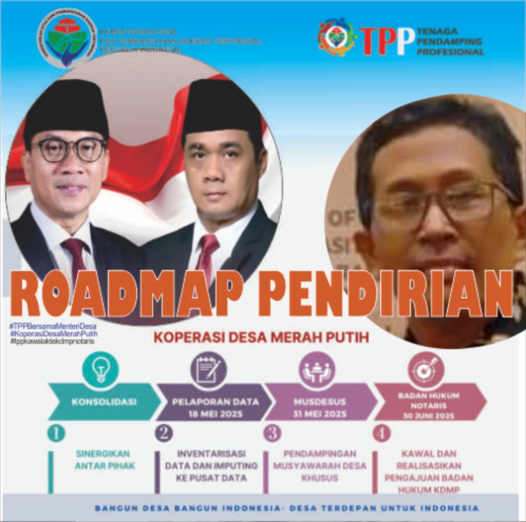 TPP SIAP MENGAWAL TERBENTUKNYA KDMP 
Setelah musyawarah desa khusus Pembentukan KDMP, semua TPP mengawal hingga Notaris untuk proses mendapatkan Badan Hukum

#TppKawalAkteKdmpdiNotaris <a href="/prabowo/">Prabowo Subianto</a>
<a href="/YandriSusanto27/">Yandri Susanto</a>
<a href="/ArizaPatria/">Ariza Patria</a>
<a href="/taufikmadjid71/">IG : taufik.madjid</a>
<a href="/kemendespdt/">#BangunDesaBangunIndonesia</a>
<a href="/bpsdmkemendesa/">Bpsdm Kemendesa</a>