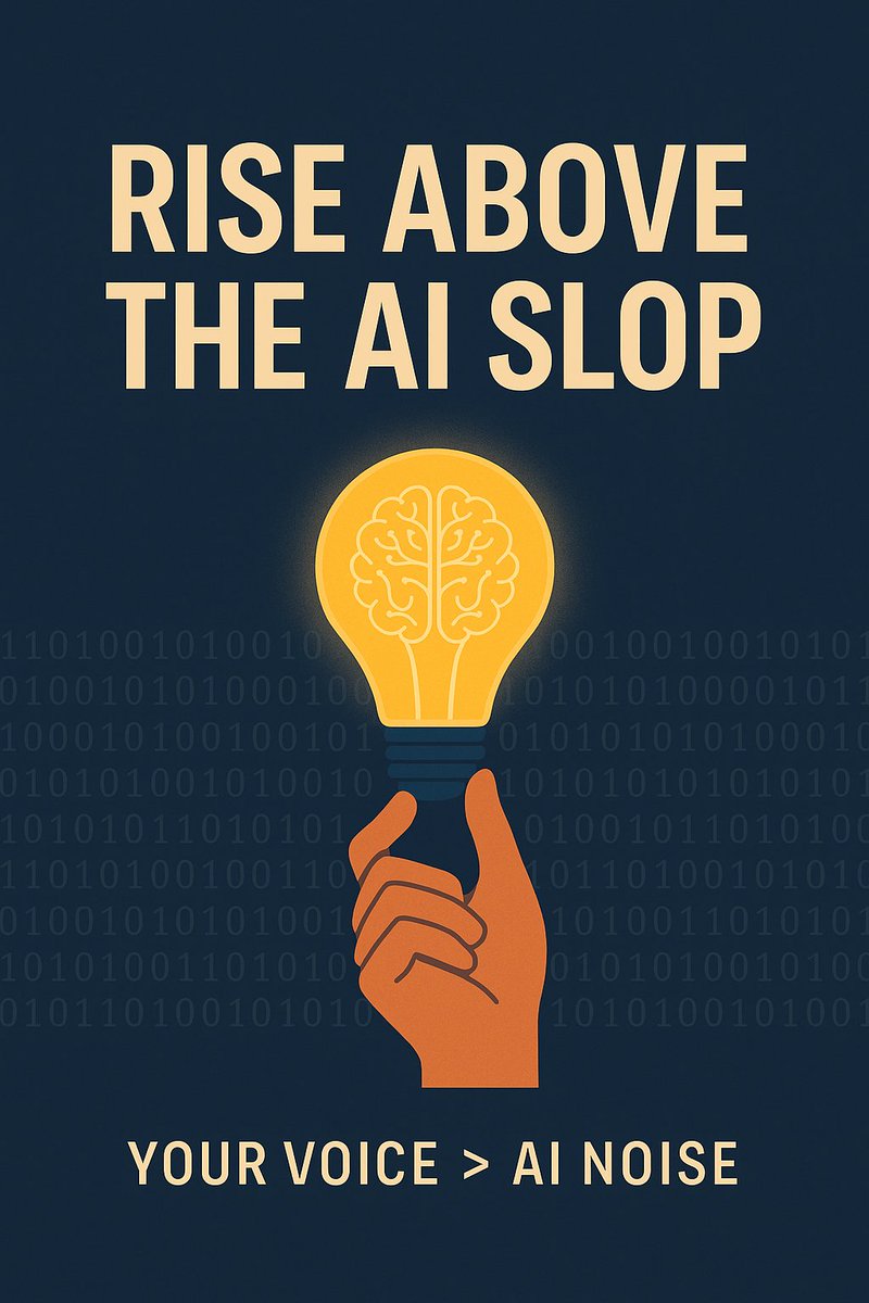 converzen's tweet photo. Drowning in AI slop? The more noise, the more real voices stand out.
✨ Share your story
✨ Use AI smartly, not lazily
✨ Be transparent
✨ Add real value
Human content wins. Want to stand out? Let’s chat: converzen.ai@gmail.com
#ContentMarketing #Aicontent https://t.co/xs15FvqScc
