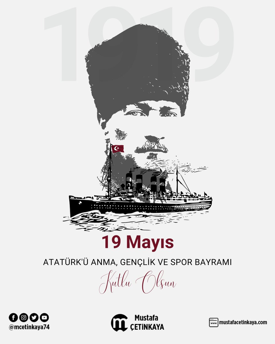 🇹🇷 19 Mayıs Atatürk’ü Anma, Gençlik ve Spor Bayramımız kutlu olsun.
