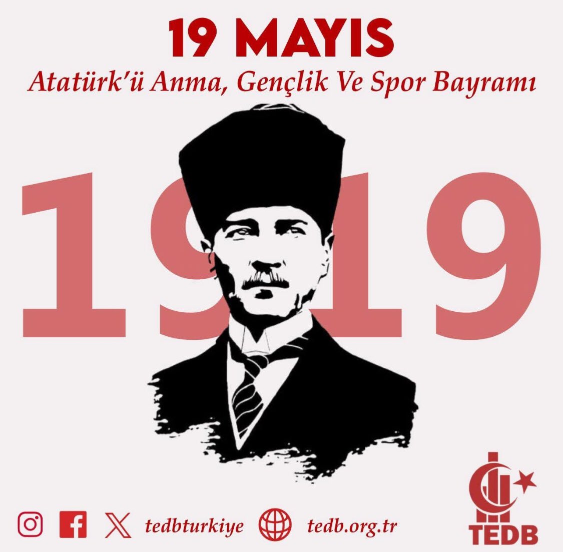 Gazi Mustafa Kemal Atatürk’ü saygı, minnet ve özlemle anıyor; Başta gençlerimiz olmak üzere tüm milletimizin #19Mayıs Atatürk’ü Anma, Gençlik ve Spor Bayramı’nı kutluyorum.