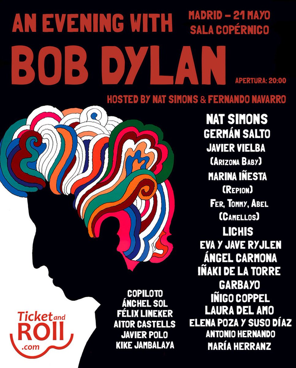 Nat_Simons's tweet photo. 2 DÍAS para celebrar a BOB DYLAN 🌹😎 🎟️ https://t.co/IXi5KU4e0E 🎟️ @ConciertosCoper #bobdylan https://t.co/hdUpixAvLV