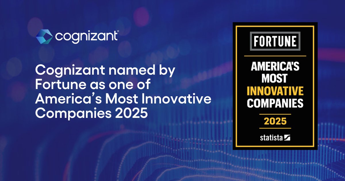 Cognizant has been recognized on <a href="/FortuneMagazine/">FORTUNE</a>'s list of America's Most Innovative Companies. This award honors organizations at the forefront of fostering creativity, advancing technology, and driving transformative change: cogniz.at/4dkiZzs cogniz.at/43gz5pf