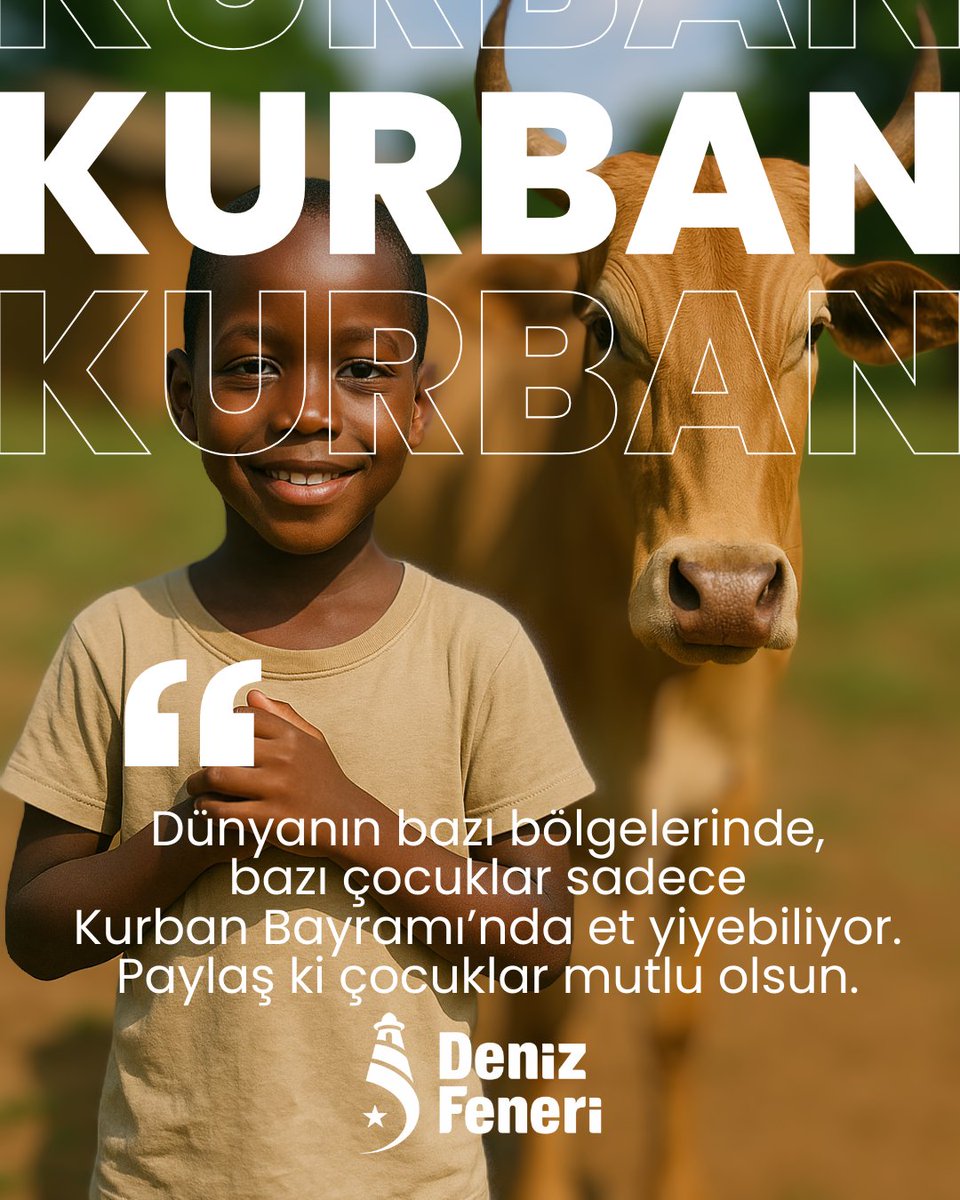 Dünyanın bazı bölgelerinde,
bazı çocuklar sadece
Kurban Bayramı’nda et yiyebiliyor.
Paylaş ki çocuklar mutlu olsun.