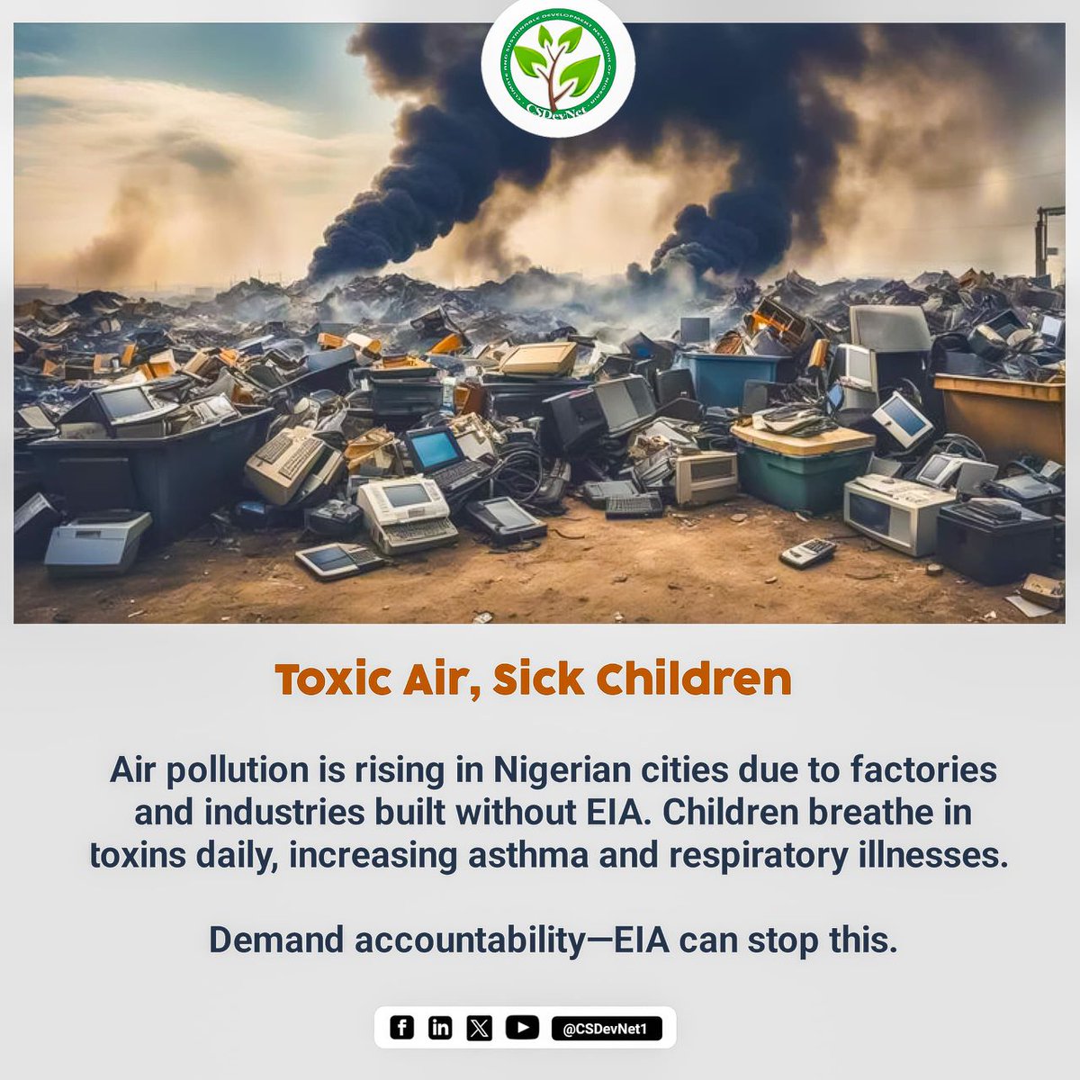 #Doyouknowthat, Pollution can lead to significant economic costs, including healthcare expenses and environmental cleanup?
#Act4GreenNigeria
#WhatHasChanged

<a href="/PACJA1/">PACJA</a> 
<a href="/CSDevNet1/">Climate & Sustainable Development Network</a> 
<a href="/officialABAT/">Bola Ahmed Tinubu</a> 
<a href="/EcoSusNet1/">Ecosystem Sustainability Network 🌍</a>