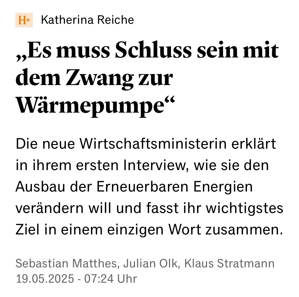Es gibt KEINE gesetzliche Pflicht zur #Wärmepumpe. Das GEG verlangt lediglich, dass neue Heizungen zu 65 % EE nutzen – welche Technologie dafür eingesetzt wird, ist offen. Zudem gibt es Härtefallregelungen für bestimmte Gebäude.#Reiche|s Aussage verzerrt völlig die Tatsachen.