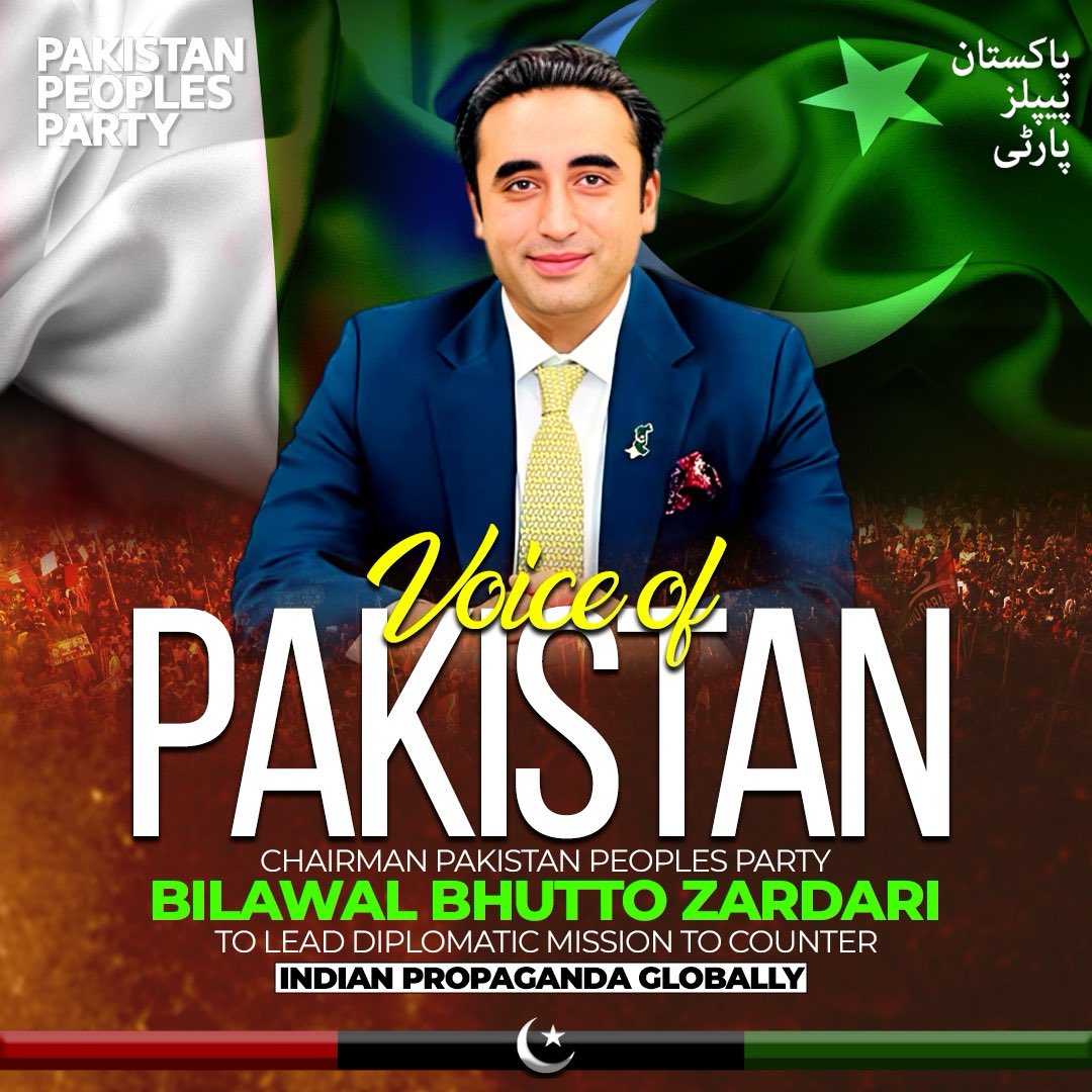 Sumeta Afzal Syed (@sumetasyed) on Twitter photo Chairman <a href="/BBhuttoZardari/">BilawalBhuttoZardari</a> has been entrusted with leading Pakistan's diplomatic delegation to counter and debunk Indian propaganda on the international stage. Chairman <a href="/BBhuttoZardari/">BilawalBhuttoZardari</a> has been entrusted with leading Pakistan's diplomatic delegation to counter and debunk Indian propaganda on the international stage.