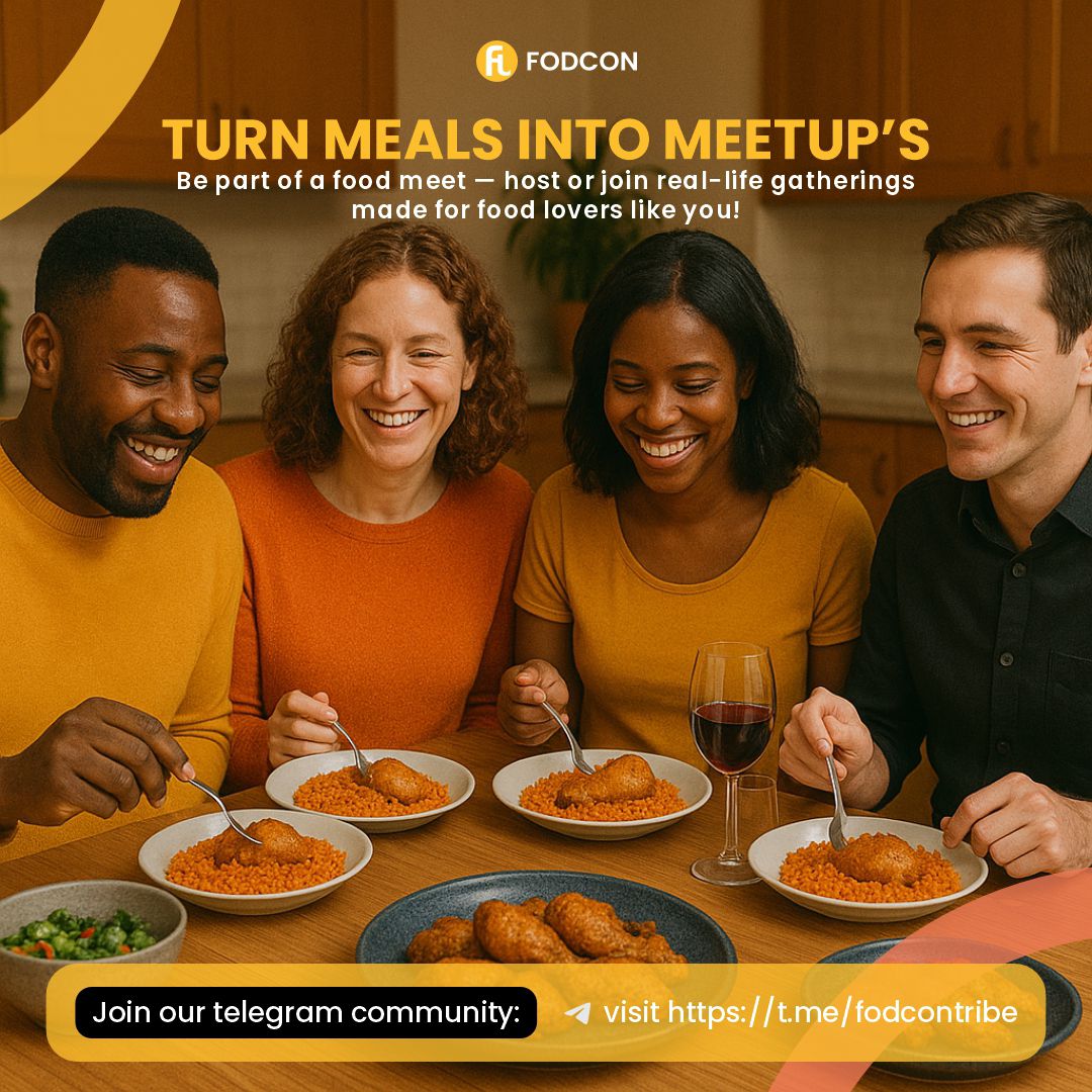 fodcon_official's tweet photo. Where flavors meet friends! Join the fodcon telegram community and be part of a vibrant food community, with like-minded food enthusiasts. @ https://t.co/R758iDyoMn

#fodcon
#foodcommunity
#chefs
#foodlovers https://t.co/R47CgAYpTP