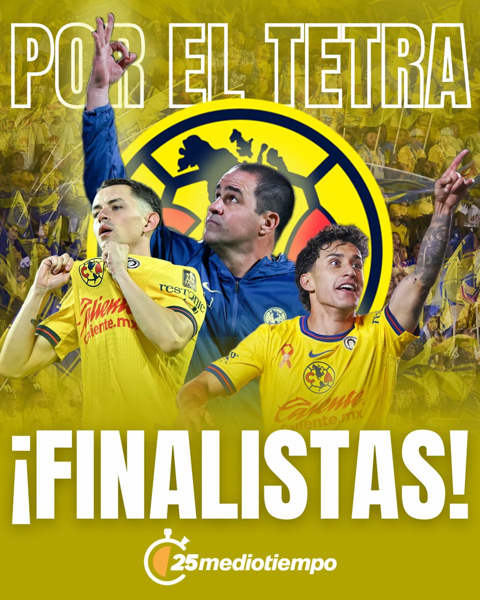 ¡EL AMÉRICA ESTÁ EN LA GRAN FINAL DEL FUTBOL MEXICANO! 
🦅🦅🦅🦅🦅🦅🦅
¡EL AMÉRICA DE JARDINE SIGUE AHCIENDO HISTORIA!

¡SUFRIENDO, PERO ELIMINÓ A LA MÁQUINA Y VA POR EL TETRA!