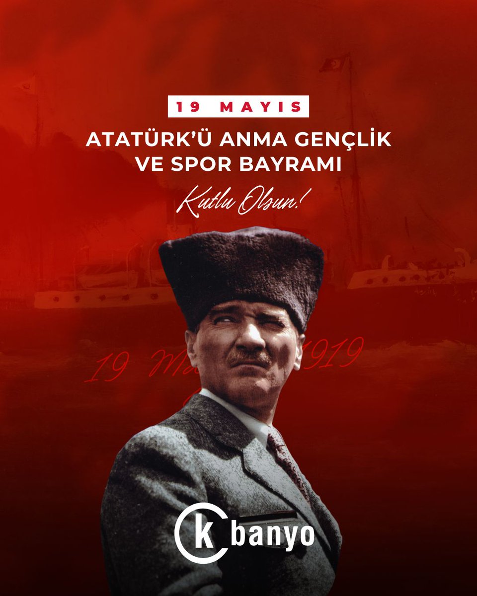 19 Mayıs Atatürk'ü anma gençlik ve spor bayramımız kutlu olsun.
#19mayıs1919