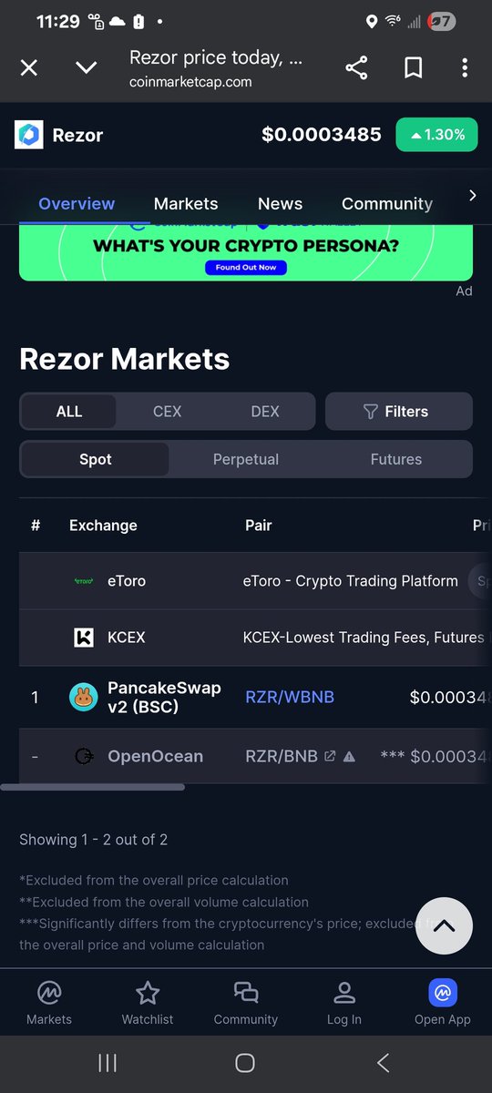 Jonmisino28's tweet photo. Hey rezor fam did any one see tgat coin market cap shows open ocean...... https://t.co/Dj90n5Ymu7