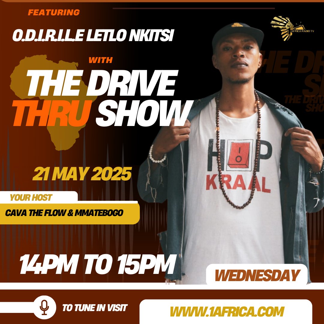 OdirileLesejane's tweet photo. We On 1AfricaRadioTV 📻 This Wednesday #hiphopkraaltour #gautengedition #nogamesnogimmicks https://t.co/EV3DEWyMXL