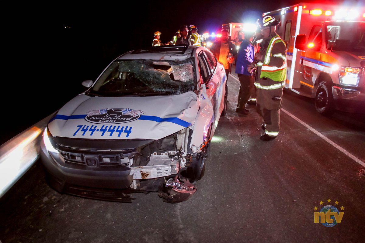 A moose was struck by three vehicles on the Outer Ring Road late Sunday night, sending the driver of one of the cars to hospital.

Info, photos, and video:  ntv.ca/moose-struck-b…

#nltraffic <a href="/NTVNewsNL/">NTV News</a>