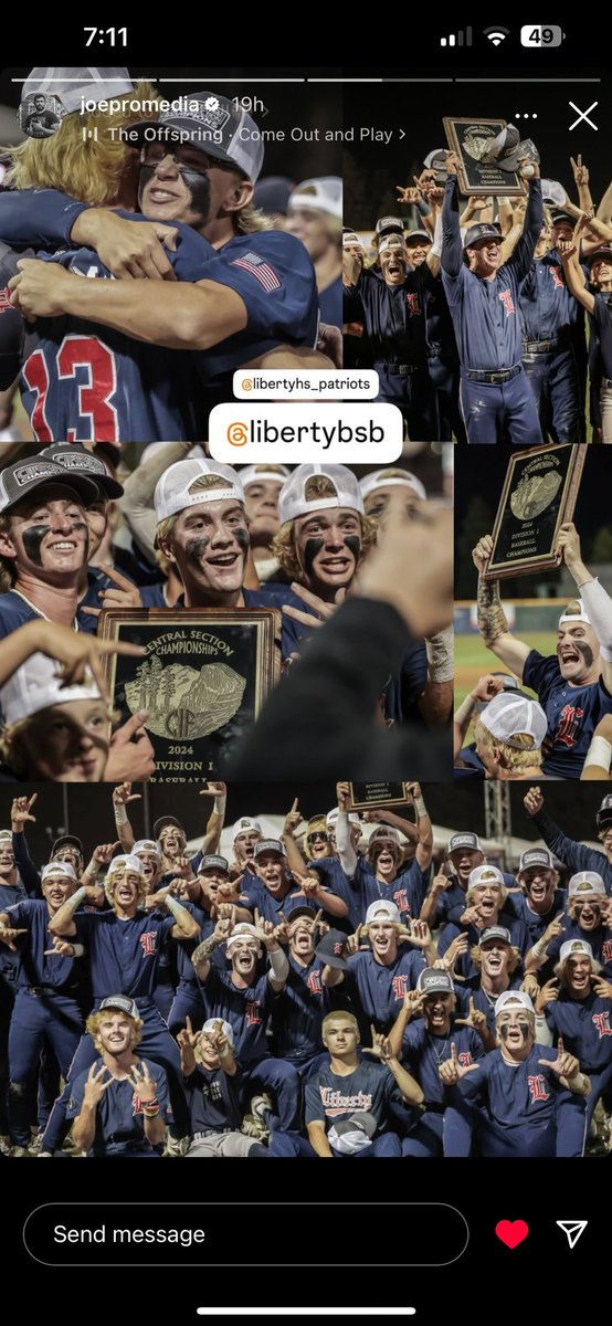That’s a wrap!!!  Thank you Liberty High School Baseball for all of the memories.  I could not have asked for a better group guys to play with for 4 years. Thanks to my coaches for all you do and the time you put in to make sure we succeed.  Pats up!!!  #2025  <a href="/LHS_Patriots/">Liberty Patriots</a>