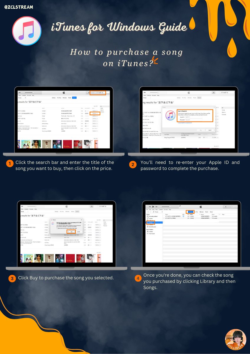 ZCLSTREAM's tweet photo. Hello, Little Suns! ☀️

As we get ready for Chenle’s special Chinese solo album, let’s also prepare for digital support through iTunes! 💙

Here’s a simple guide on how to purchase songs or albums on iTunes using a Windows computer. Buying Chenle’s album on iTunes helps with global charting and shows our strong support as international fans. 🌍🎶

Let’s support Chenle together with love and dedication! 💙

#BeautifulTimeWithCHENLE 
#CHENLE #천러 #辰乐 #チョンロ
#ZCLSTREAMGUIDE