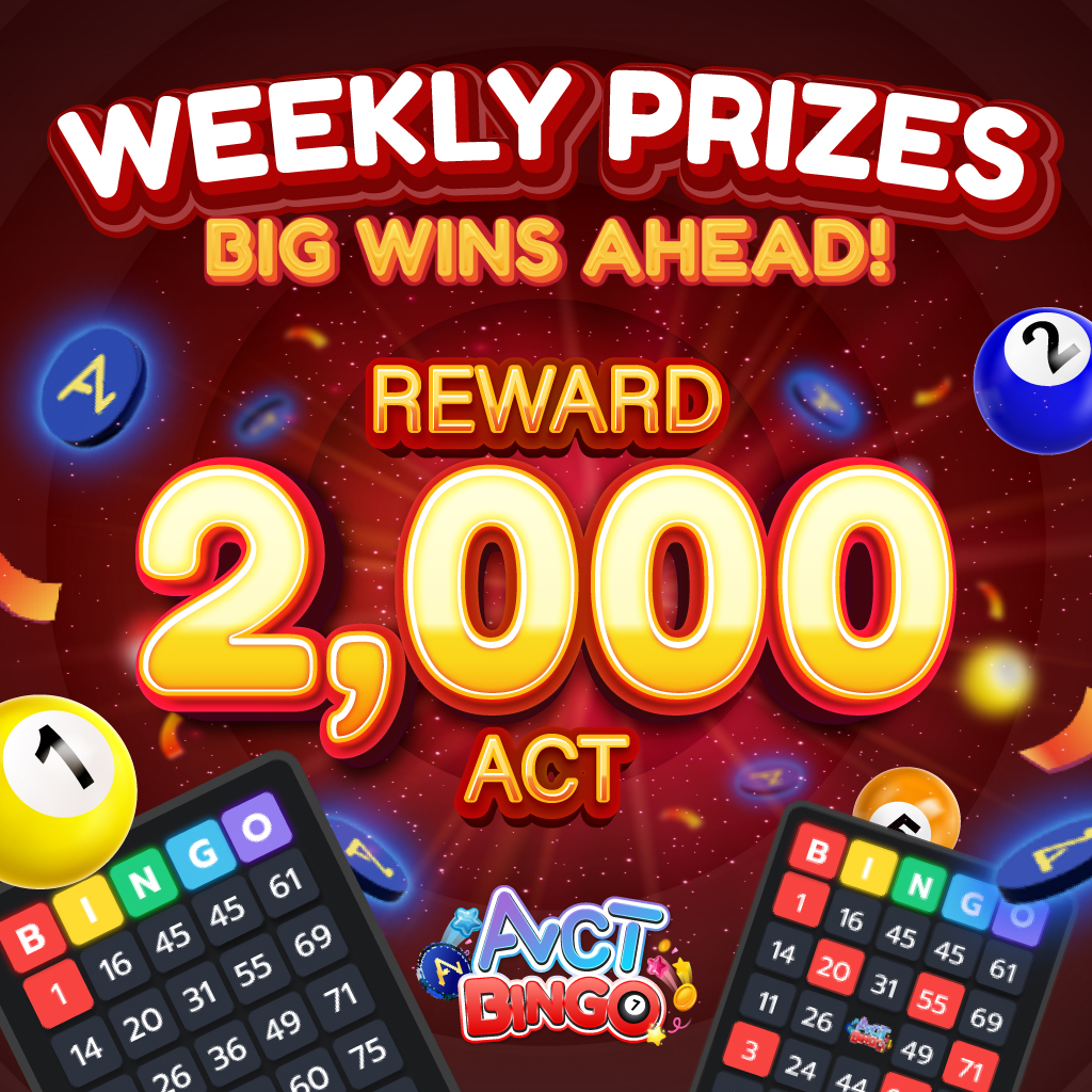 Actbingo's tweet photo. π Weekly prize rewards await!
Win up to 2,000 ACT in the ACT Bingo! π€
Play now : https://t.co/679ol0jjkW
#ACTBingo #ACT #Acet #DecentralizedBingo https://t.co/RTM7TQjQfe