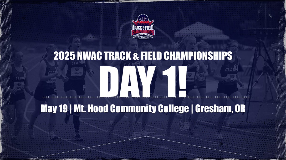 Day 1 of the 2025 Track &amp; Field Championships‼️🎽

⏰9:30 AM
📍Mt. Hood Community College | Gresham, OR
📊 live.athletictiming.net/meets/53486

#NWACtf