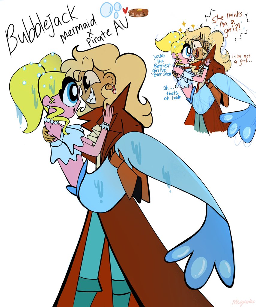 Mespoinathecul1's tweet photo. BubbleJack was made for this AU.
A little something for #Mermay π
(AU where Flapjack is a young pirate captain and Bubbles is a mermaid princess? Anyone?)
#mermay2025 #cartoonnetwork #powerpuffgirls #themarvelousmisadventuresofflapjack #Bubblejack #Bubblesxflapjack #ppg https://t.co/01E983Mj5k