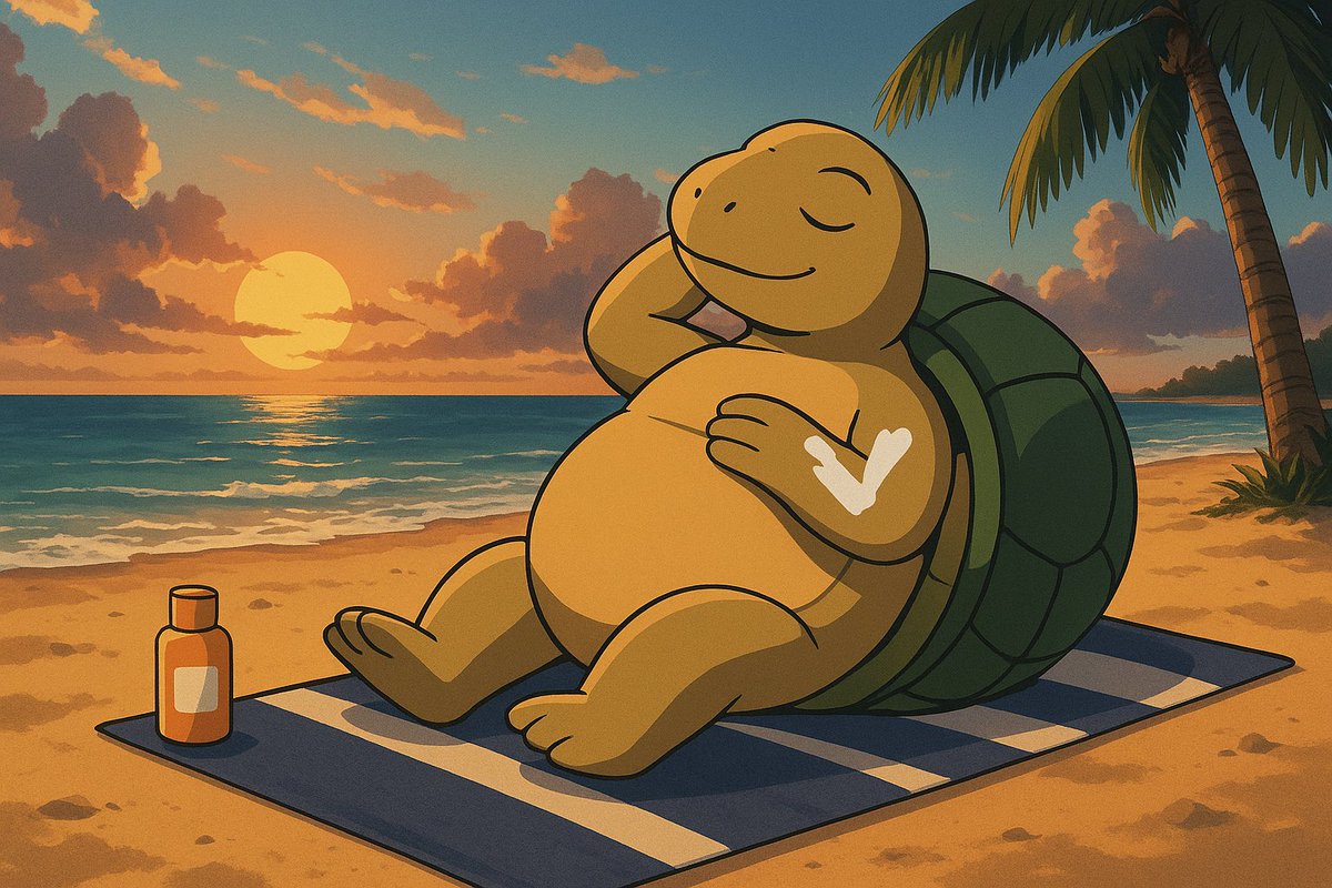 _Tlug's tweet photo. ☀️ Just a turtle… soaking up the sun, no rush. #Tlug #memecoin https://t.co/38nbxiWZbN
