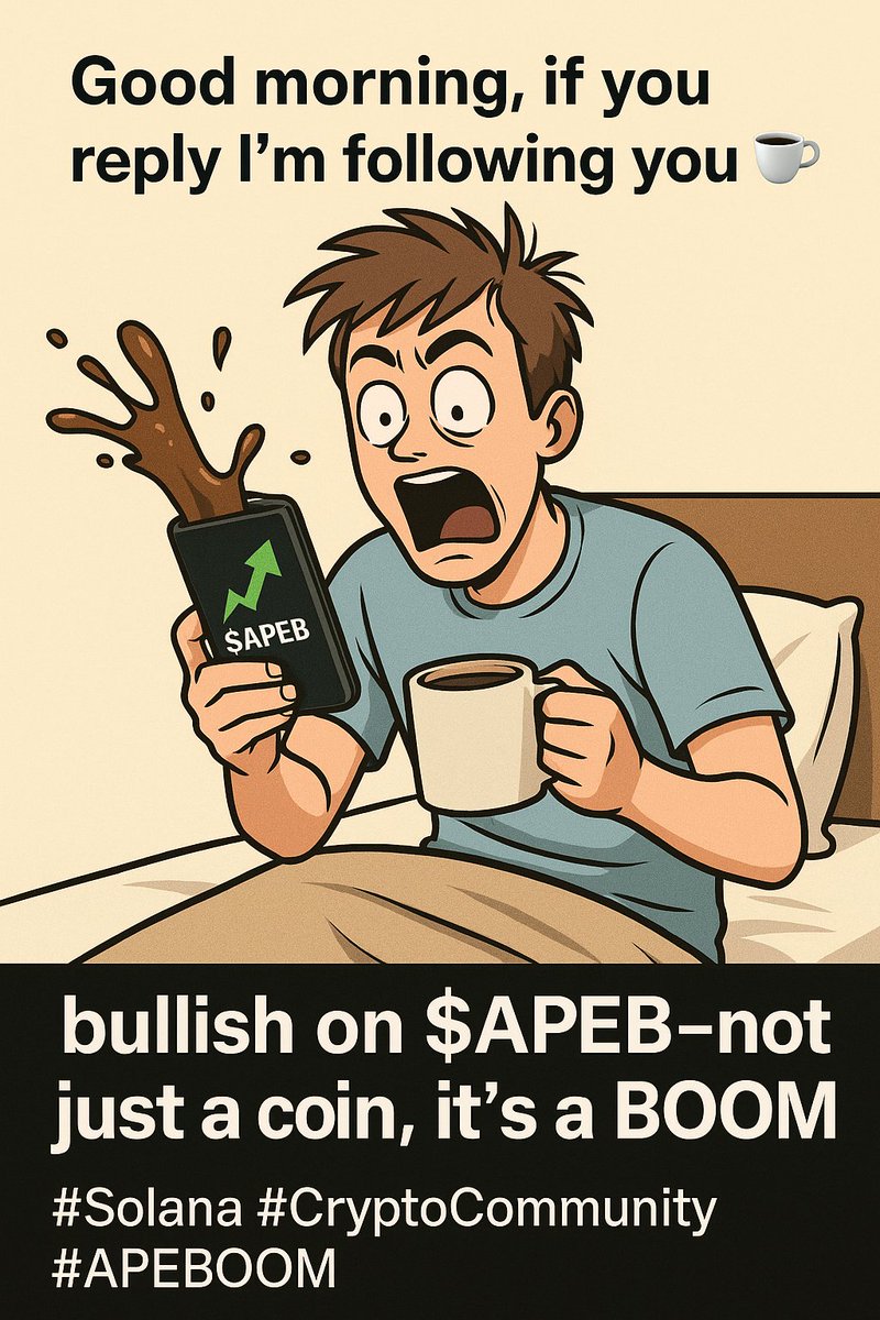 apebcoinx's tweet photo. Good morning, if you reply I'm following you ☕  
bullish on @APEBOOM  

This one’s gonna melt faces when it pops.  
#SOL #memecoin #APEBOOM #Alpha https://t.co/o1zQVK86AZ