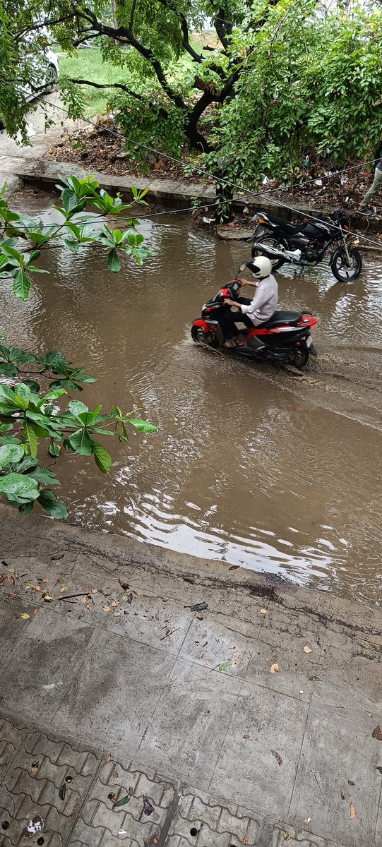 pixelputra's tweet photo. This is the situation of yesterday's rain in HSR sector 7. Apr 25, the roads were freshly dug on each side to implement new water drainage. What use is the drain if there is no way for water to recede??
@ICCCBengaluru @osd_cmkarnataka @swaccha_bbmp @BBMPCOMM @CMofKarnataka https://t.co/7S6uwZ3ADV
