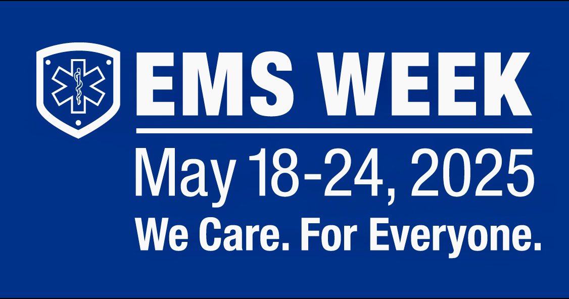 mpv603's tweet image. Today marks the beginning of EMS Week 2025. A week where we honor the work of our providers who we truly appreciate 52 weeks a year. This year’s theme is “We Care. For Everyone.” We care for all.