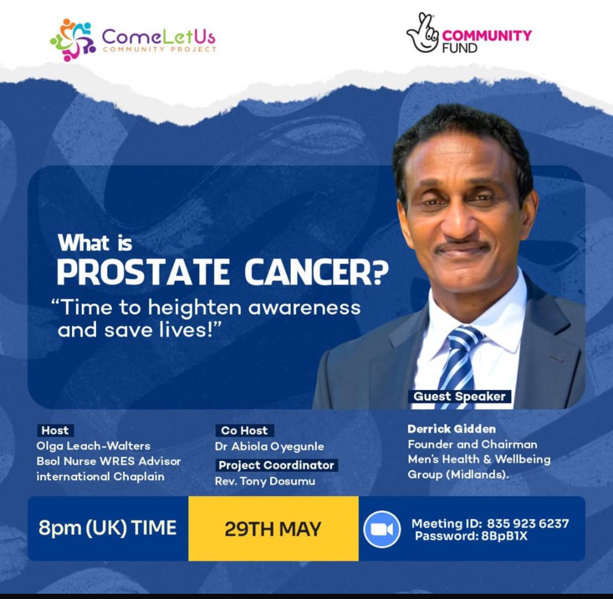 #Monthly Global Awareness Session
In the UKover 55,000 men are diagnosed with prostate cancer every year. In the West Midlands, it remains one of the top cancers affecting men.
And for Black men, the risk doubles1 in 4 will be diagnosed in their lifetime.
caught early #treatable.