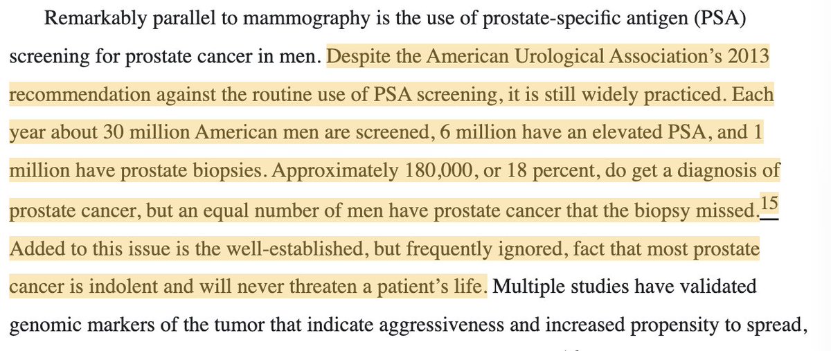 ❗️🚨<a href="/quay_dr/">Dr Steven Quay</a> this tweet, without proper explanation of the real data, can lead to inaccurate claims or applauds for the US medical system which has done a bit poor in the field of Prostate Cancer detection. 18% of all men who do a yearly PSA test get a positive diagnosis. Another
