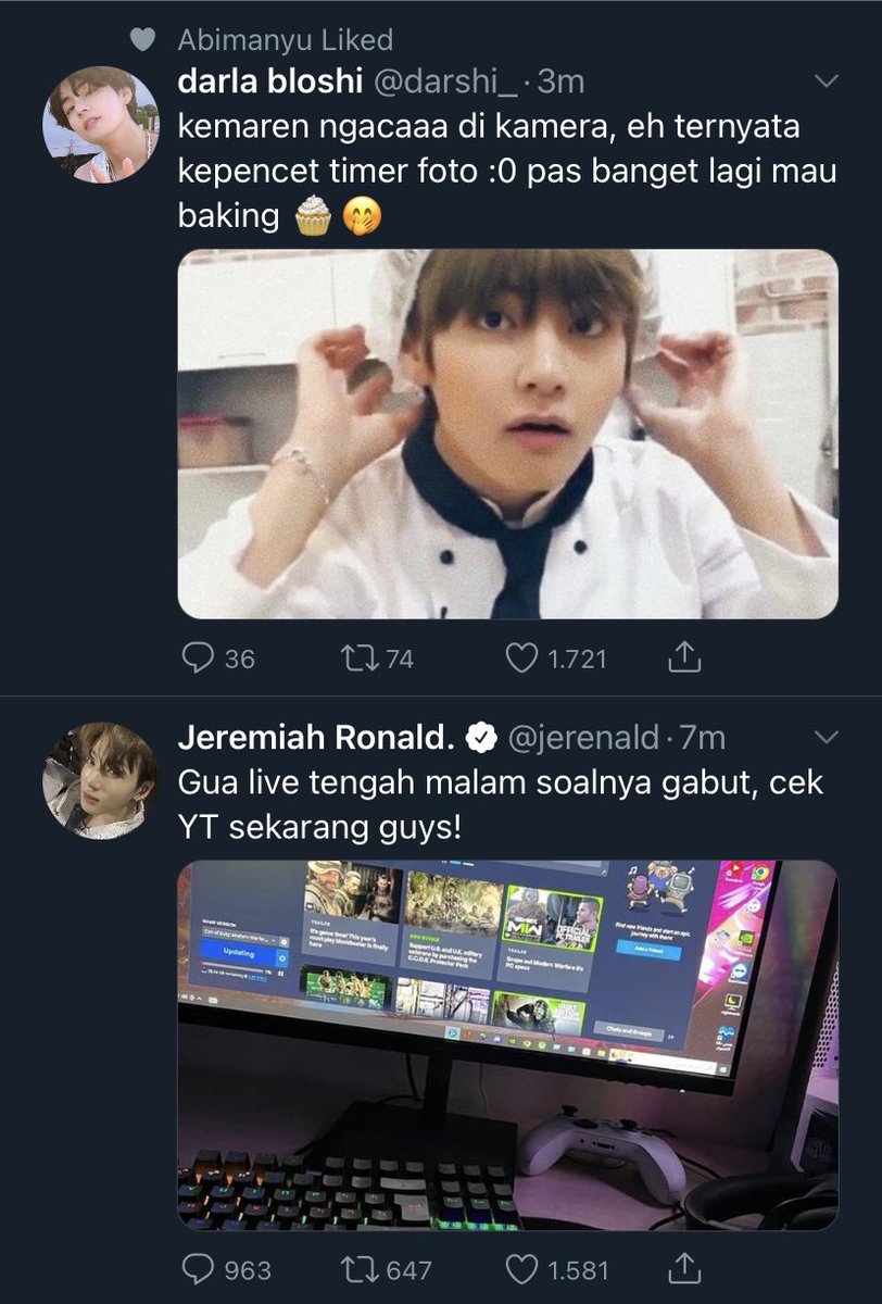 sequexl's tweet image. taekook • kookv
oneshot au; “live streamer &amp;amp; pemilik bakery imut”