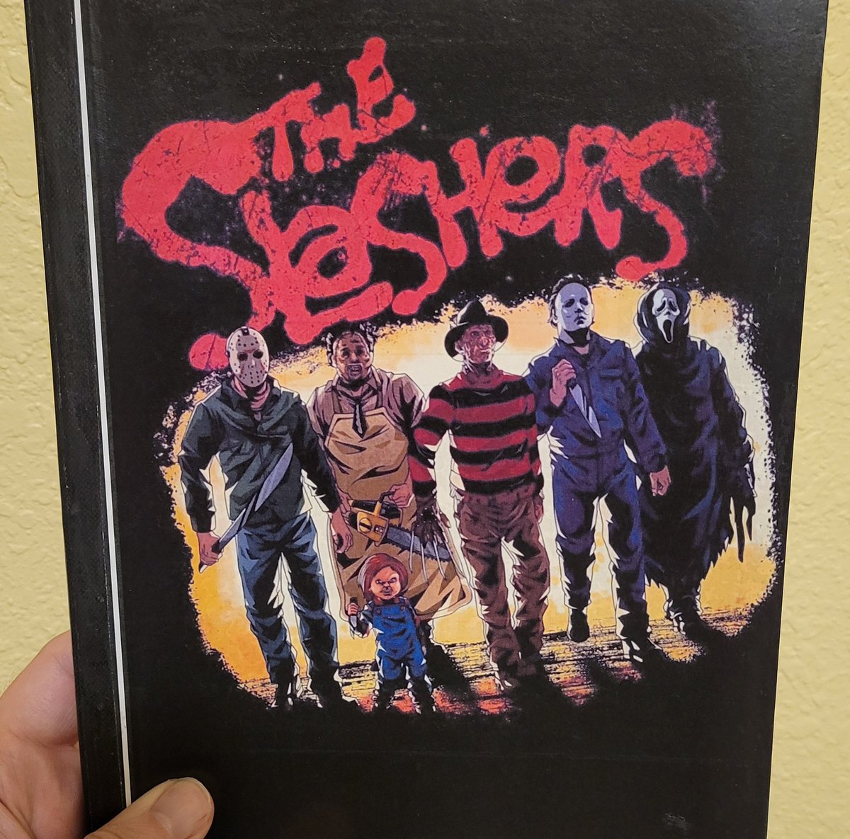 Area51ESD's tweet image. Since I&apos;m getting more and more involved with horror movies these days, I picked up this notebook last week to collect autographs and images. 
#NotebookDay #jasonvoorhees #leatherface #freddykrueger #michaelmyers #ghostface #chucky