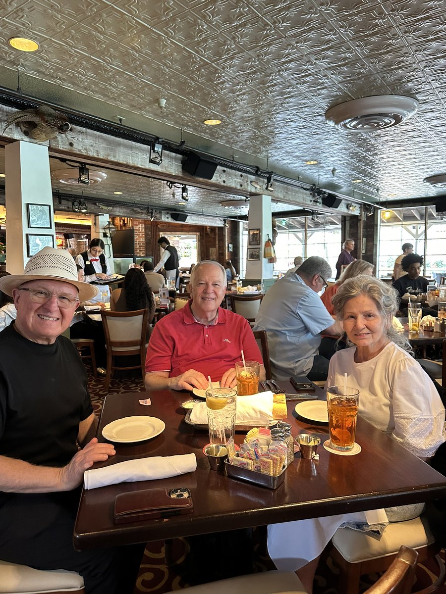 It was wonderful being with Pastor Gary Wheeler &amp; First Church Orange this morning!!
What a great friend, Pastor, and Church!!! 
His sweetheart got to meet us for lunch at Pappadeaux‘s.
Their son, Hayden is doing better today. 
Please continue praying.