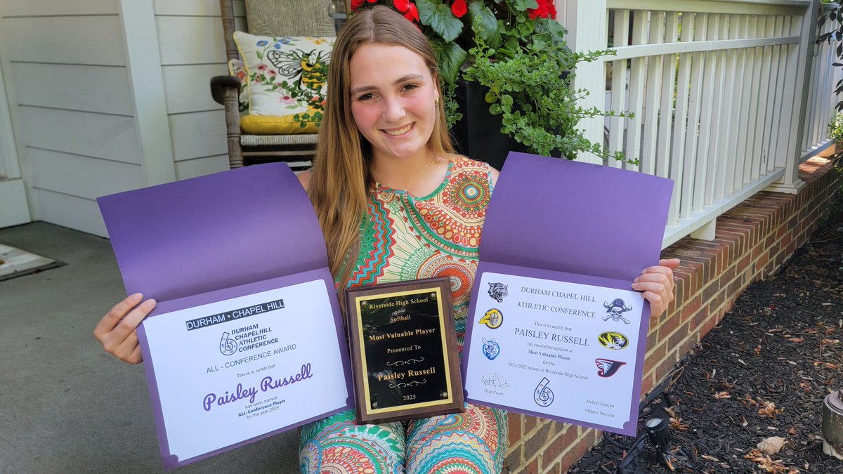 Riverside Softball 2025

Most Valuable Player

All-Conference Player 

BA - .509               SLG - .982
OBP - .585            R - 27
H - 28                     HR - 4
RBI - 28                 FP - .957

Proud of you and all the work put in when no one is watching!