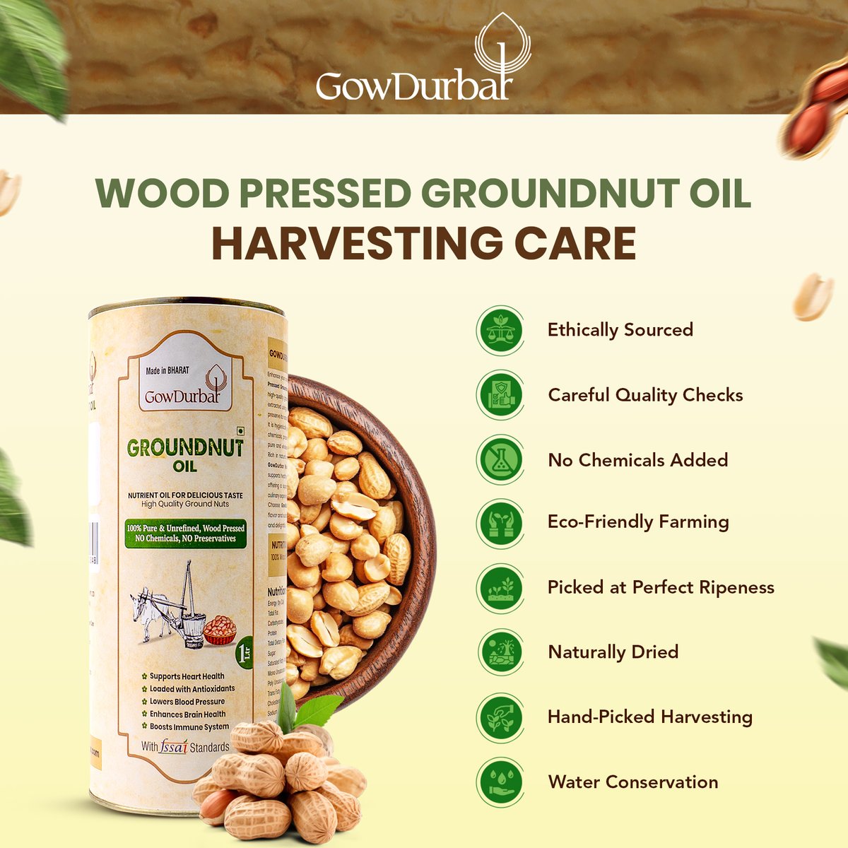 Gowdurbar_'s tweet photo. 100% Pure and Natural GowDurbar #WoodPressed #GroundnutOil.

Great oil starts with great groundnuts. That’s why we source only high-quality seeds and handle every step with care — from sowing to wood Pressing.

#HealthyFats #CleanIngredients #OrganicOil #SustainableLiving https://t.co/SJrn3ZONok