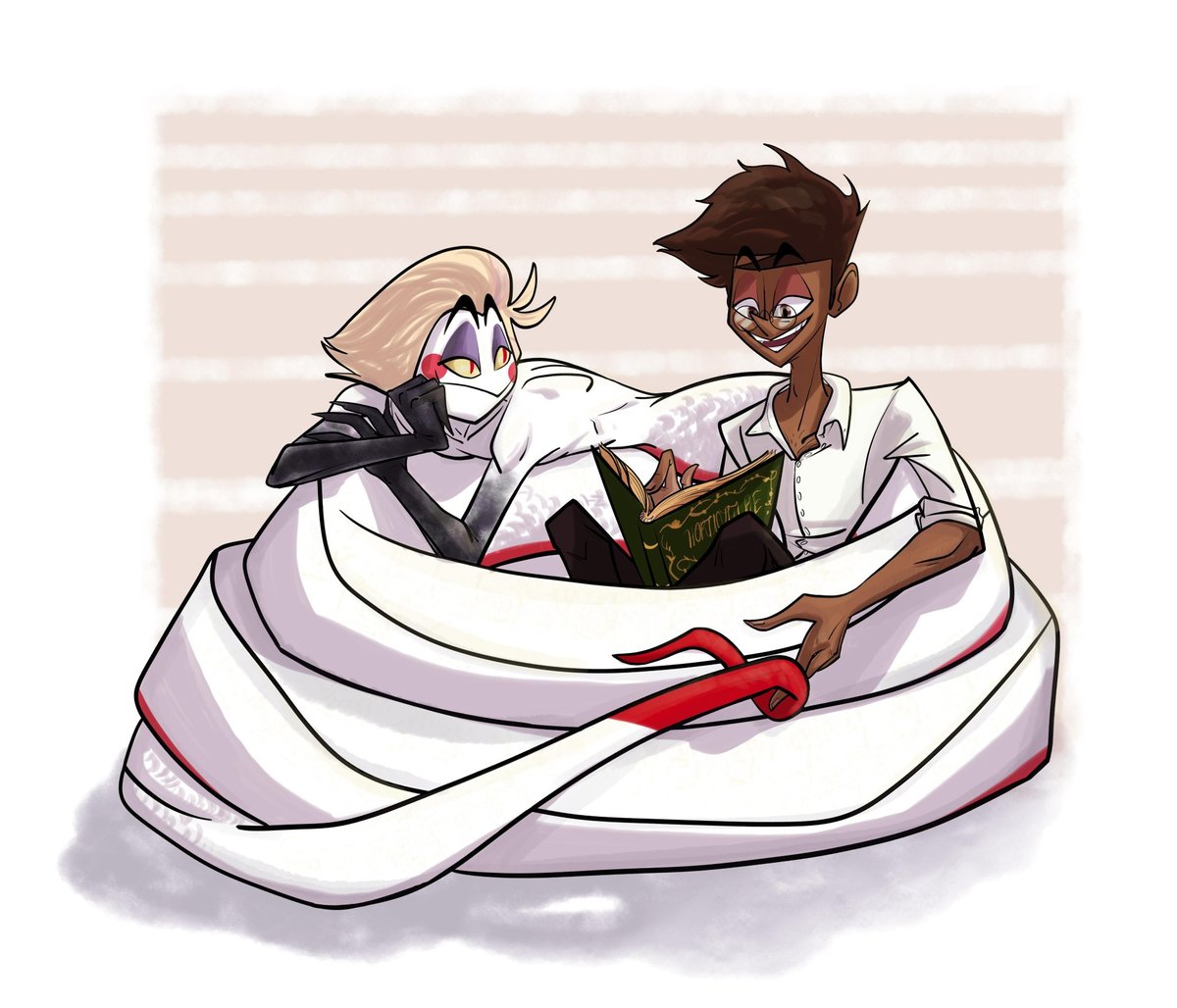 My second ever #radioapple commission! Someone wanted my naga Lucifer and a human Al and I loved it also my first human Al, so that was fun.

#hazbinhotel #fanart #smallbusiness #digitalart #hypnoticpress