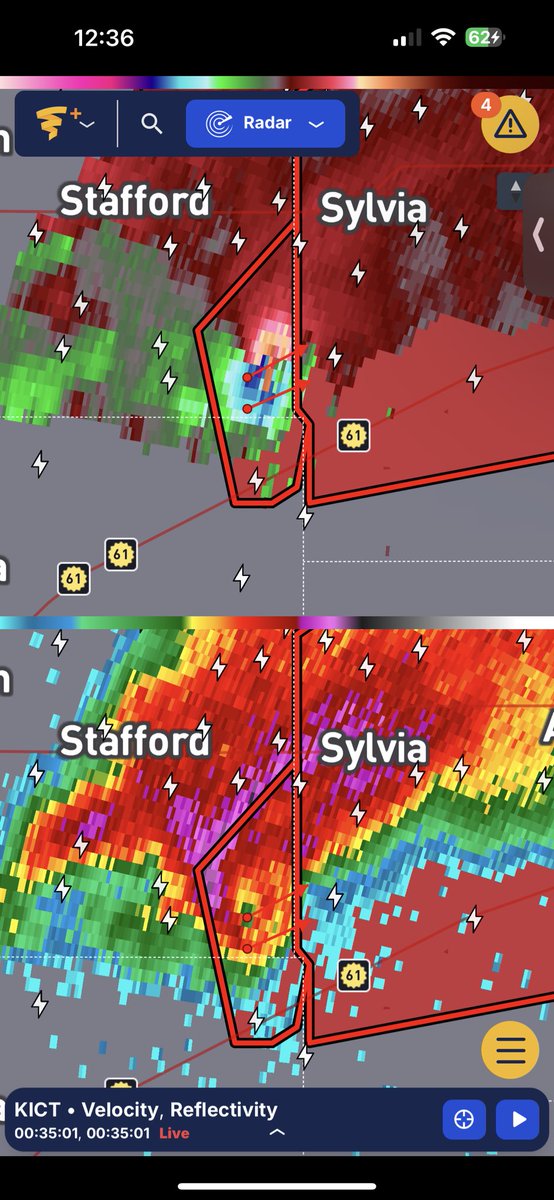 Nick_GodisAll's tweet photo. I mean holy shit dude this storm is getting stronger I beg that anyone in the path is underground! Tornado Emergency imminent! #KICT #kswx https://t.co/c03ruhtR2j