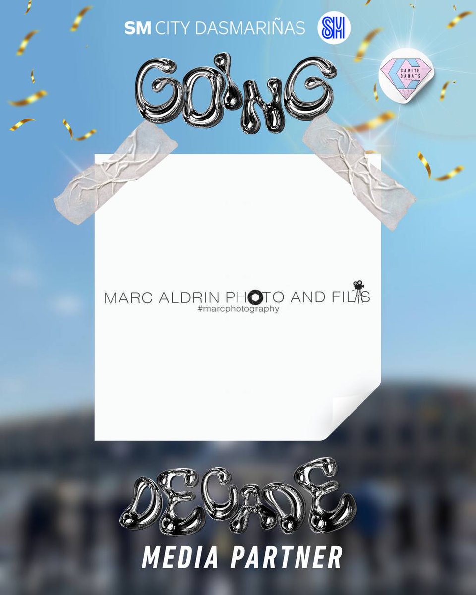 cvt_caratsph's tweet photo. Making #GoingDecade extra special with our official Media Partner, Marc Aldrin Photo and Films! ππ·
See you on D-Day!
#CaviteCaratsPH #EverythingsHereAtSM #FeelGoodAtSMDasma #DASHinDasma https://t.co/ydP6kOcsp2