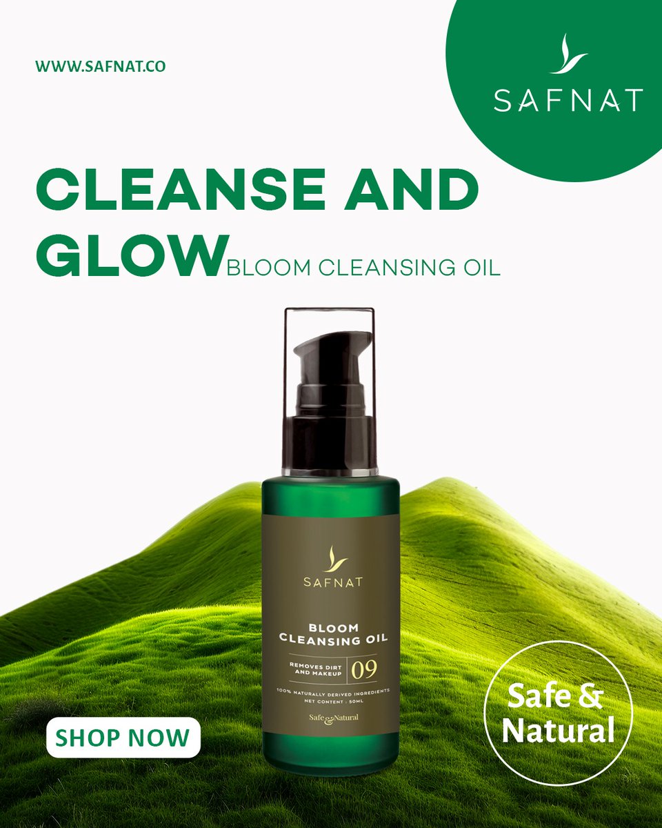 Safnat_co's tweet photo. Gently dissolves dirt, and impurities while deeply nourishing your skin. Leaves you feeling fresh, clean, and glowing—naturally, SafNat’s Bloom Cleansing oil
.
.
.
.
.
.
.
.
#Safnat #skincare #skincareproducts #CosmeticIngredients #CleanBeauty #SafeSkinCare #HealthyBeauty https://t.co/D48fJiHD2K