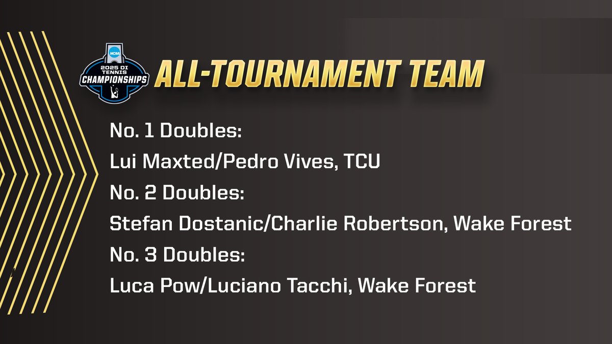 The 2025 #NCAATennis Men's Tennis Championship All-Tournament Doubles Team 🏆